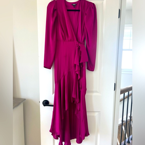 Fushia silk wrap dress (XS) - Picture 1 of 1